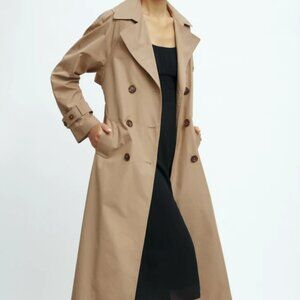 Reformation Holland Trench Coat Light Brown Size Small
